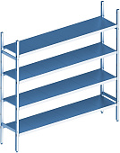 Стеллаж модульный базовый POLAIR LOAD.ME INOX 21AL.4IN40.07B