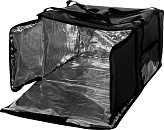 Термосумка Luxstahl 1612 (450х450х300 мм, на 5-6 пицц, фольгированная с вентиляцией, черная)