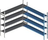 Стеллаж модульный угловой дополнительный POLAIR LOAD.ME INOX 16AL.4IN30.11C