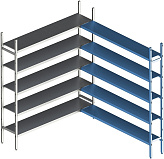 Стеллаж модульный угловой дополнительный POLAIR LOAD.ME INOX 18AL.5IN30.13C