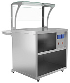 Прилавок нейтральный с полкой и розетками Luxstahl ПНП (С)-900 Premium (камень)