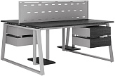 Стол офисный КОБОР TR/2-80/120 aluminum/wood