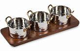 Сет сервировочный (дерев.подставка + 3 кастрюльки по 200 мл), P.L. Proff Cuisine