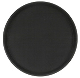 Поднос прорезиненный круглый Luxstahl 1600CT Black (400х25 мм, черный)