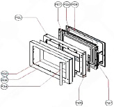 Дверь в сборе Hurakan для микроволновой печи HKN-WP900