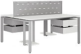Стол офисный КОБОР P/2-140/140 aluminum/premium