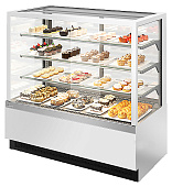 Витрина кондитерская Chilz VETE KUB 90 Белый глянец, шлифованная нержавейка