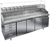 Стол для пиццы HICOLD PZ4-111GN 6R камень (без витрины)